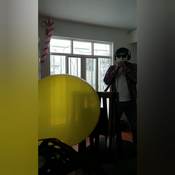 Blow to pop yellow unique balloon!!!