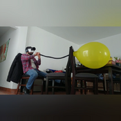 Blow to pop yellow unique balloon!!!