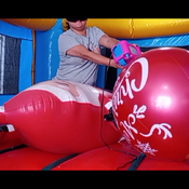 Fun video with inflatables in the inflatable castle!!!  (ride, pop, overinflate)
