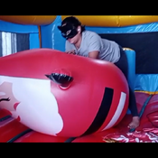 Fun video with inflatables in the inflatable castle!!!  (ride, pop, overinflate)