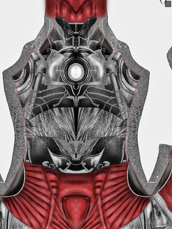 Iron Man 2008 mechanical under suit pattern