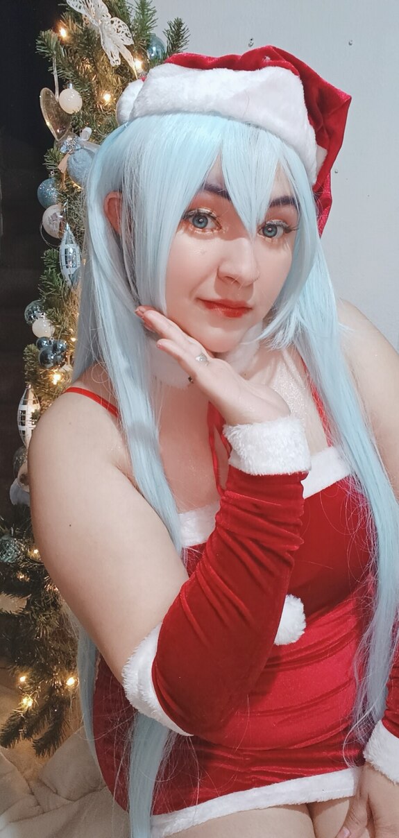 Miku Hatsune navideña selfis