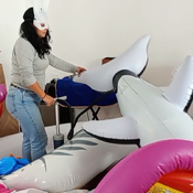 Popping 72 inches beachball , whale and parts of the unicorn!!! by Ary