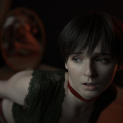 An Elegant Evening by the Fireplace in Green Lingerie & Red Harness