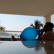 Big blue roomtex blow (no pop)