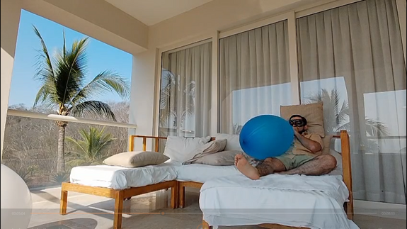 Big blue roomtex blow (no pop)