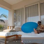 Big blue roomtex blow (no pop)