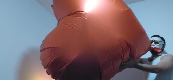 Big heart balloon mouth blow!!!