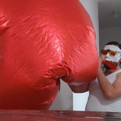 Big heart balloon mouth blow!!!