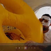 Blow a big inflatable insite a camping tent