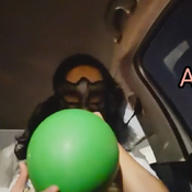 BLow and deflated balloons in the car