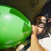BLow and deflated balloons in the car