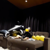 Blow and pin pop small ballloons :3