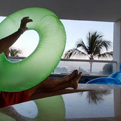 Blow beachball and swimming ring