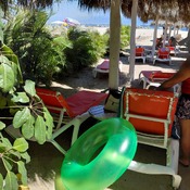 Blow beachball and swimming ring