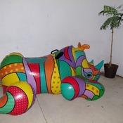Blowing up big inflatable (rhino)