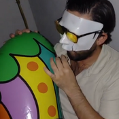 Blowing up big inflatable (rhino)