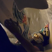 Camping blowing up 3 inflatables