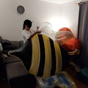 Inflatable bee blow