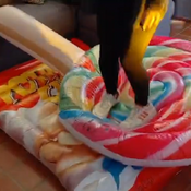 Inflatable toture by sneakers, feets and knife!!!