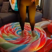 Inflatable toture by sneakers, feets and knife!!!