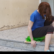 Inflate and explode an inflatable frog