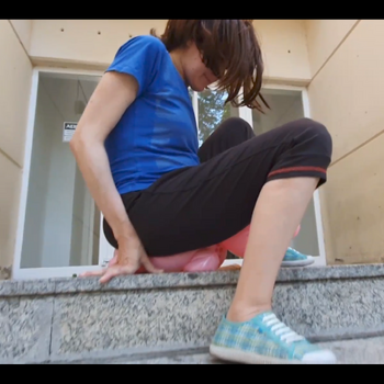 Inflate and explode inflatable pig