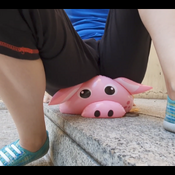 Inflate and explode inflatable pig