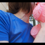 Inflate and explode inflatable pig