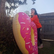 Lera shooting in black outfit and garden photo