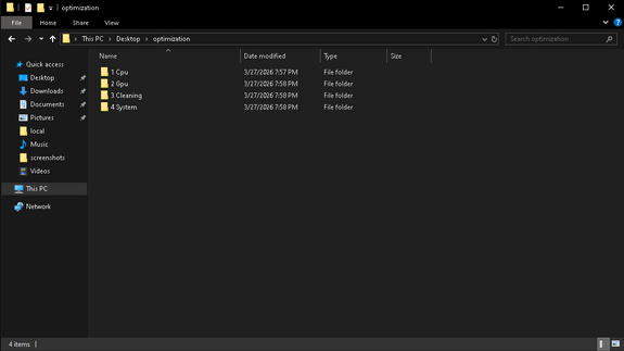 optimization (cpu,gpu,cleaning,system)