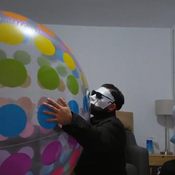 Overinflate and pop big beachball