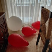 Red balloons blow