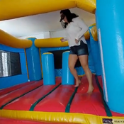 Ary and Jp play in the big inflatable castle!!!