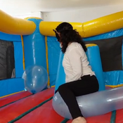 Ary and Jp play in the big inflatable castle!!!