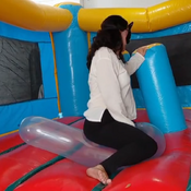 Ary and Jp play in the big inflatable castle!!!