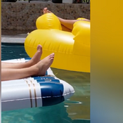 Inflatables at the pool... blow, feets and deflated :)