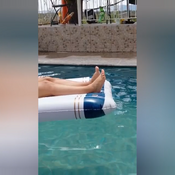 Inflatables at the pool... blow, feets and deflated :)