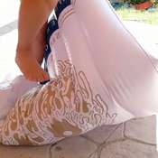 Inflatables at the pool... blow, feets and deflated :)
