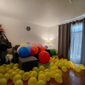 Popping lots of balloons by Julie!!!