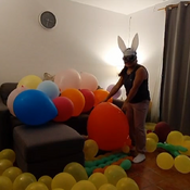 Popping lots of balloons by Julie!!!