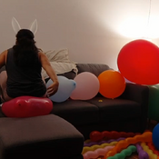 Popping lots of balloons by Julie!!!