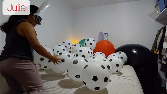 Popping soccer balloons!!!