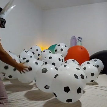 Popping soccer balloons!!!