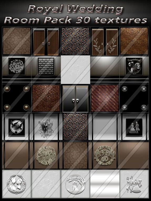 Royal Wedding Room Pack 30 textures new pack for imvu creators