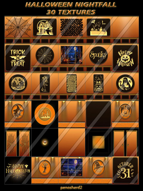 HALLOWEEN NIGHTFALL 30 TEXTURES NEW PACK FOR IMVU ROOMS