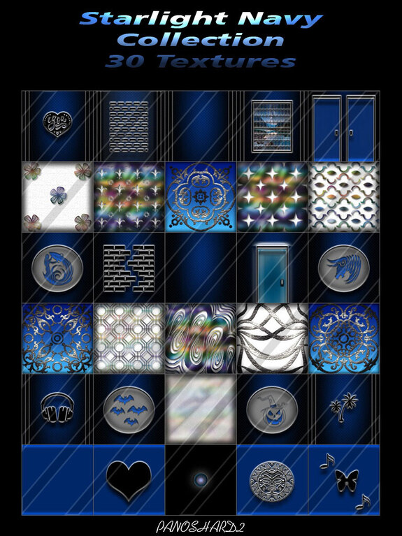 Starlight Navy Collection 30 Textures for imvu ctreators new pack
